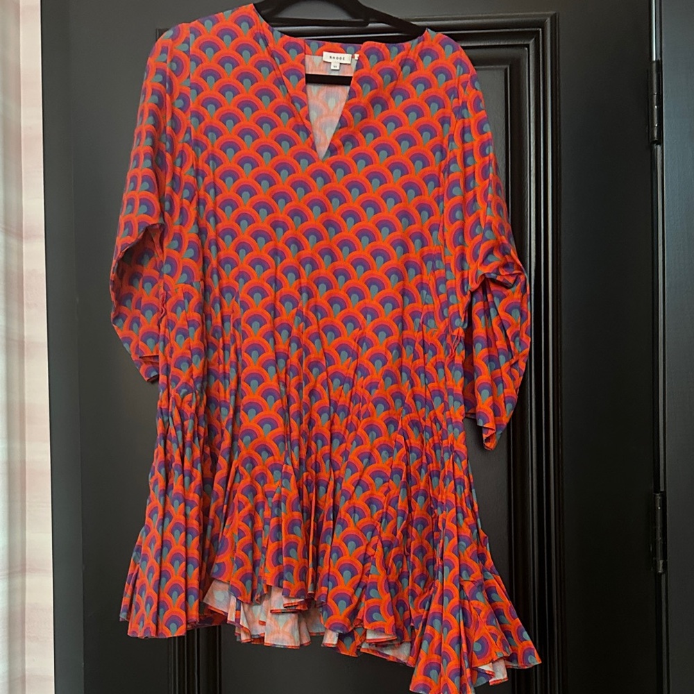 RHODE Red and Blue Patterned Tunic